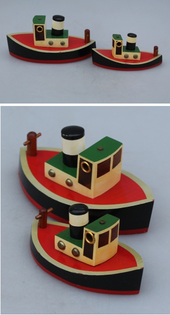 Model af Slæbebåde Træ ca. 1960