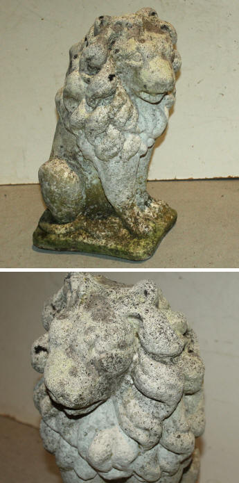 Løve i støbt granuleret marmor