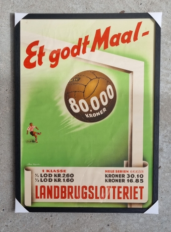 Et Godt Maal - Reklameplakat fra Landbrugslotteriet