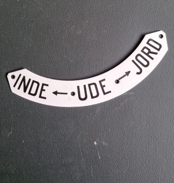 Inde - Ude - Jord / Emaljeskilt