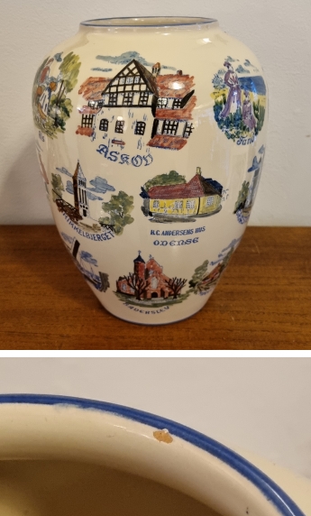 Knabstrup Vase med Byer / Seværdigheder