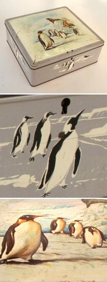 Kagedåse med Pingviner